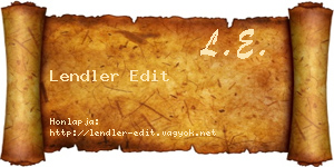 Lendler Edit névjegykártya